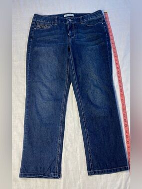 White House Black Market Dark Blue Straight-Leg Jeans